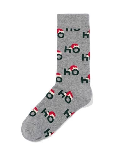 chaussettes homme "ho ho ho" gris chiné gris chiné - 4120165GREYMELANGE - HEMA