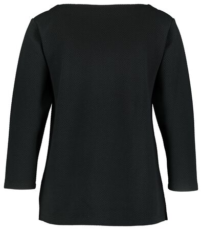 t-shirt femme relief noir S - 36218076 - HEMA