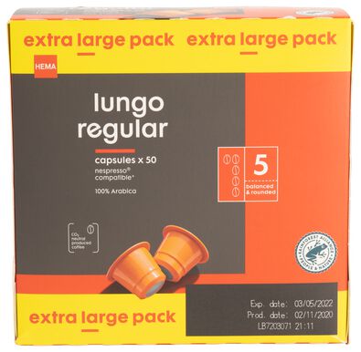 50er-Pack Kaffeekapseln Lungo Regular - 17180030 - HEMA
