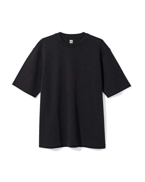 heren T-shirt Job oversized fit zwart zwart - 2179040BLACK - HEMA
