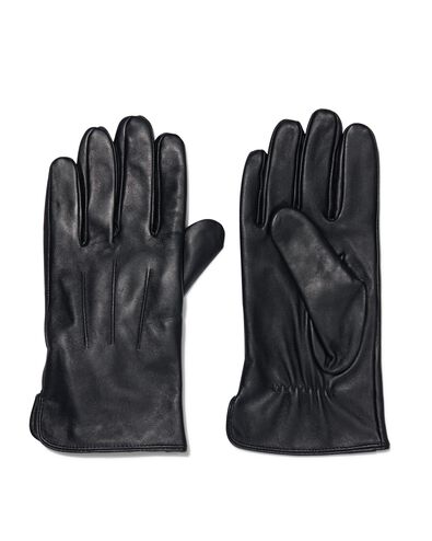 Herren-Handschuhe, touchscreenfähig, Leder schwarz S - 16580116 - HEMA