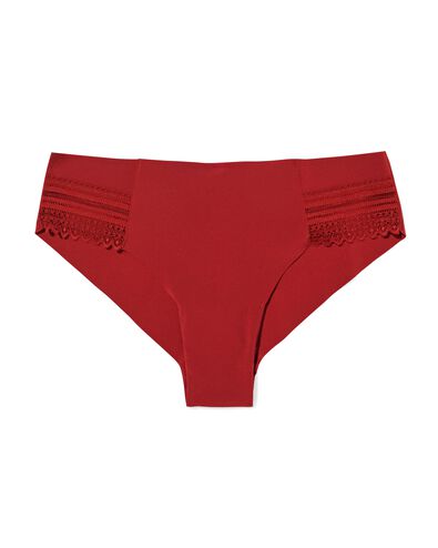 slip br&eacute;silien femme avec empi&egrave;cement en dentelle rouge fonc&eacute; - 19641435DARKRED - HEMA