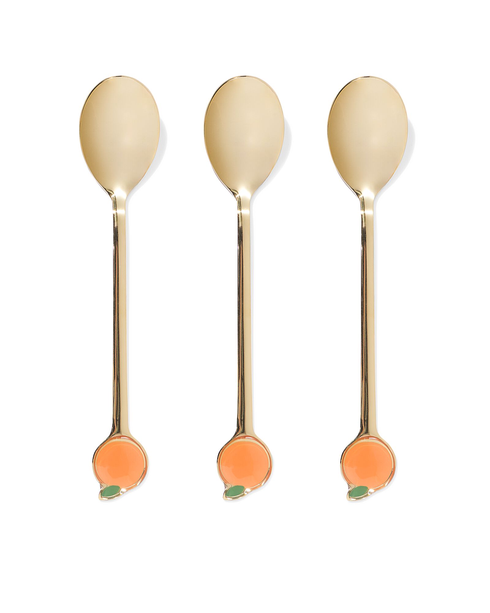 L&ouml;ffel aus Edelstahl, Orange &ndash; 3 St&uuml;ck - 41822206 - HEMA