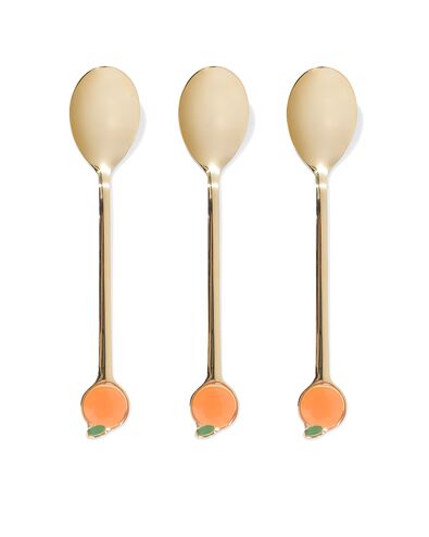 L&ouml;ffel aus Edelstahl, Orange &ndash; 3 St&uuml;ck - 41822206 - HEMA