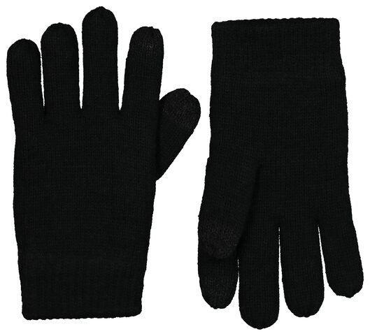 gants enfant polaire pour écran tactile en tricot noir noir - 1000020801 - HEMA