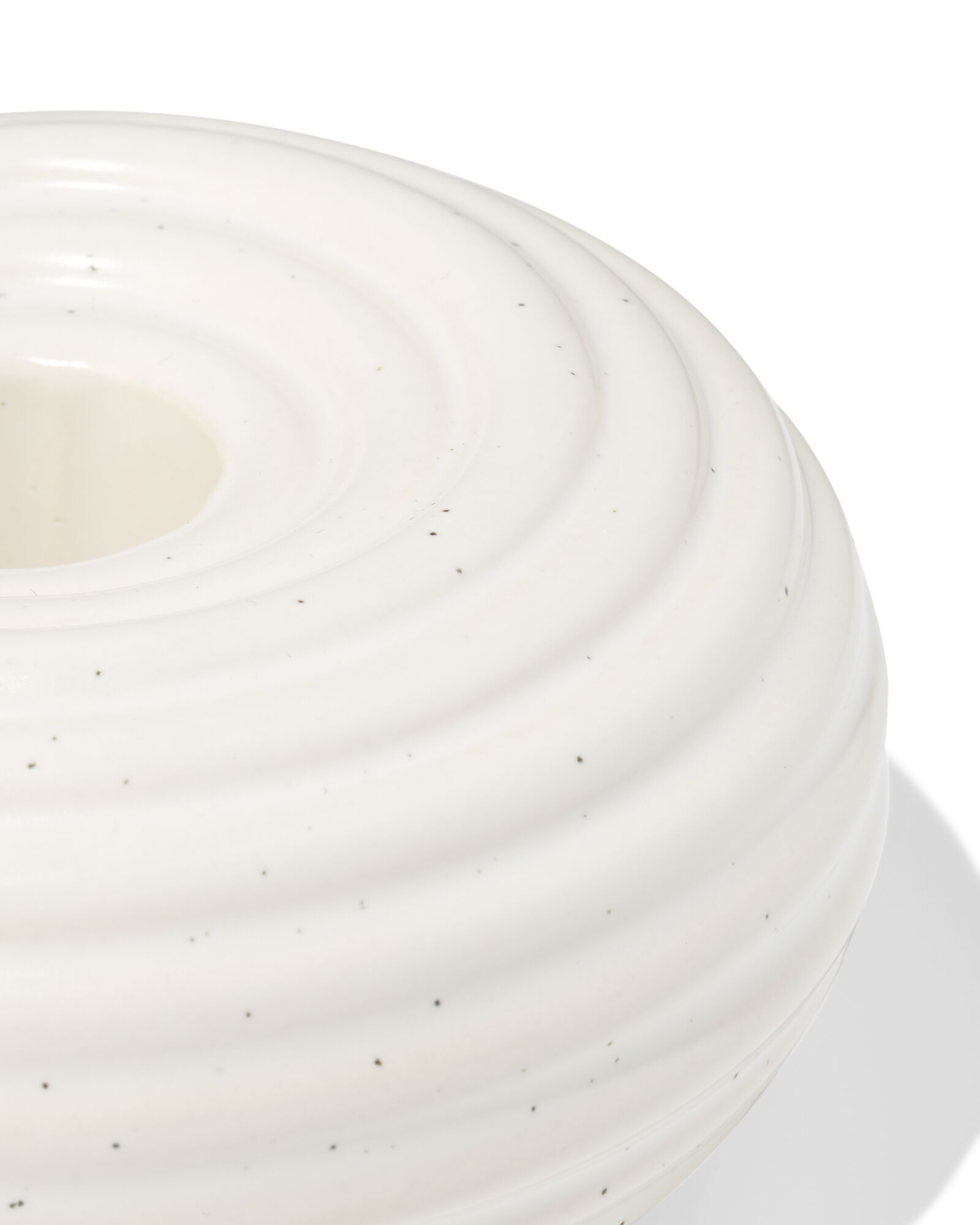 bougeoir 10,8x4,6 cm c&eacute;ramique nervur&eacute; mouchet&eacute; blanc - 13325039 - HEMA
