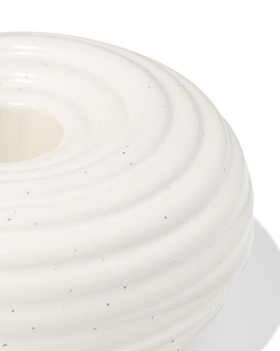 bougeoir 10,8x4,6 cm c&eacute;ramique nervur&eacute; mouchet&eacute; blanc - 13325039 - HEMA