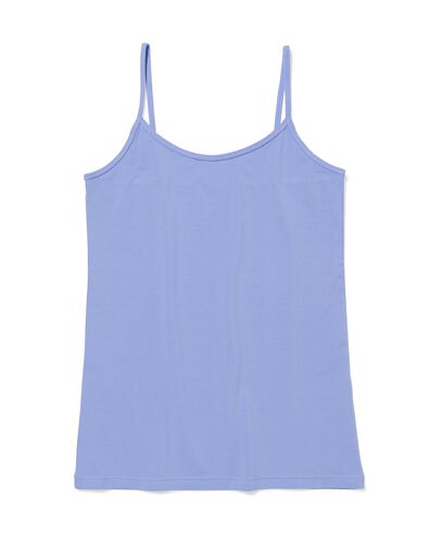 d&eacute;bardeur femme &agrave; bretelles spaghetti coton confort parfait bleu bleu - 19611444BLUE - HEMA