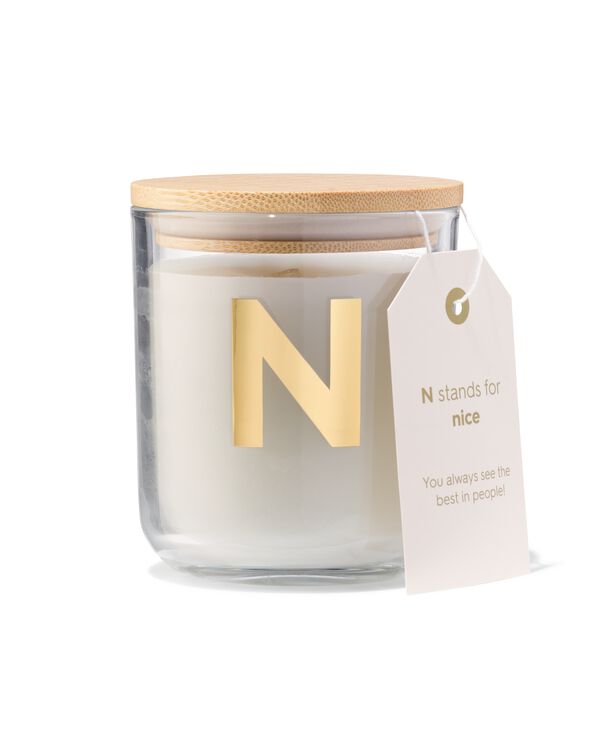 Kerze im Glas, &Oslash; 8 &times; 10 cm, Buchstabe N - 61100413 - HEMA