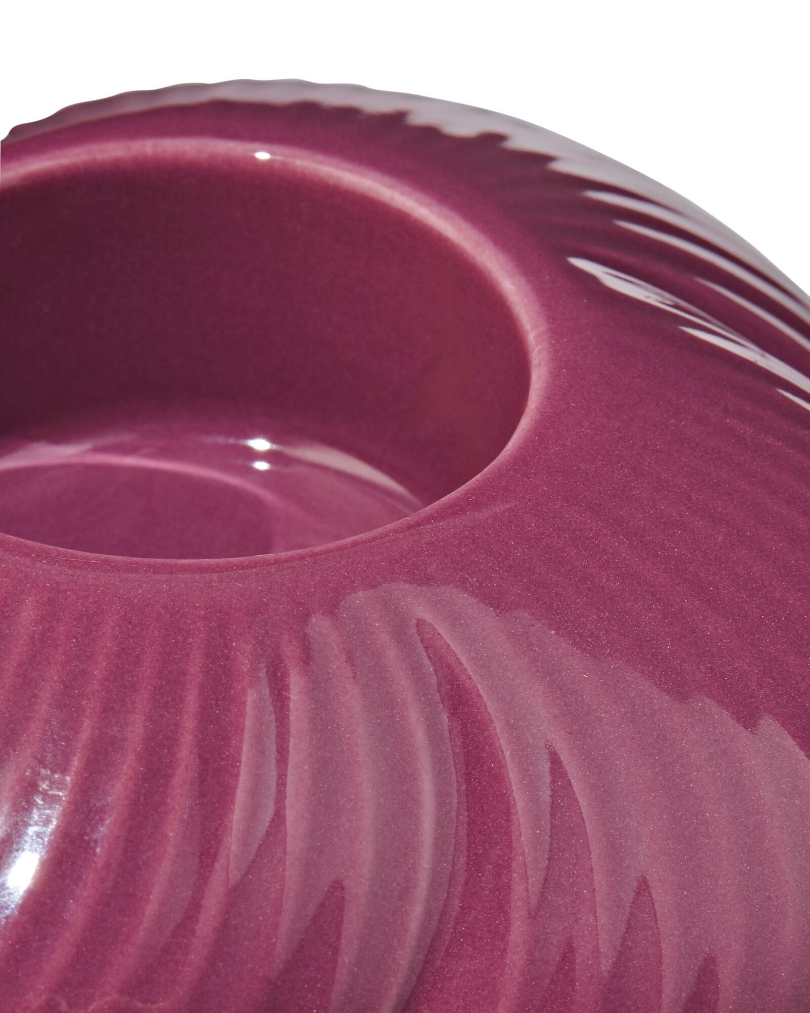 theelichthouder keramiek twist donkerpaars - 13325087 - HEMA