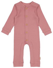 Newborn-Jumpsuit, gerippt, mit Bambus, elastisch rosa rosa - 1000026305 - HEMA