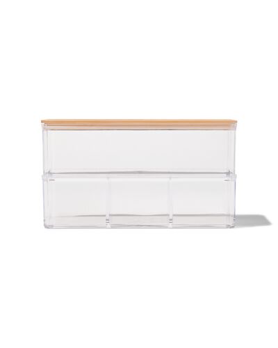 dubbele organizer transparant met deksel 9x12.5x12.9 - 80330011 - HEMA