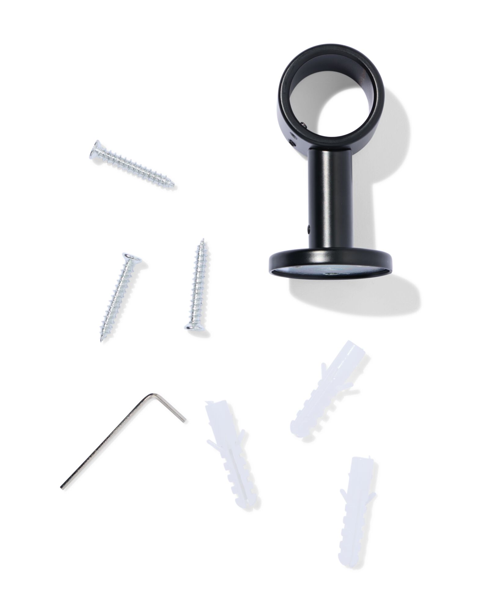 plafondsteun 6cm voor roede 29mm zwart - 7502026 - HEMA