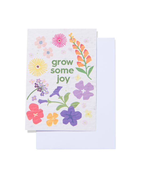 wenskaart 'grow some joy' met zaadjes - 41800633 - HEMA