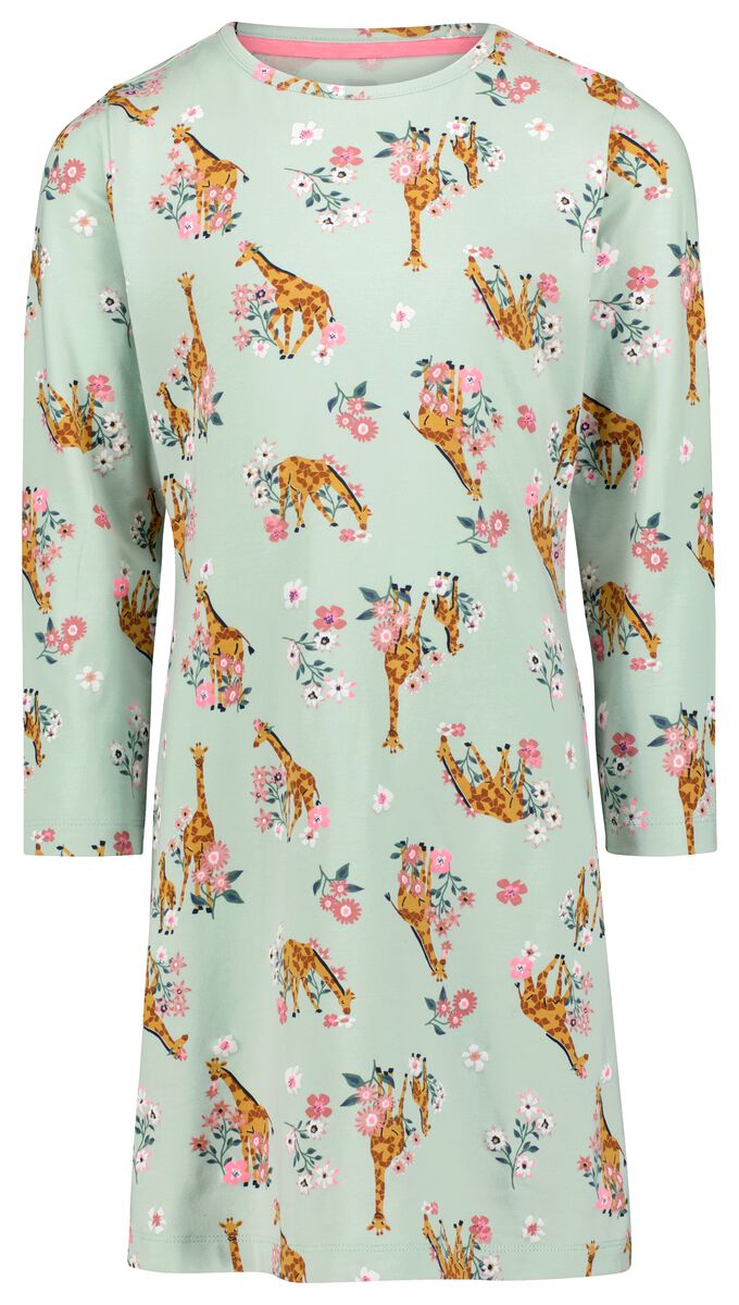 Kinder-Nachthemd, Giraffe mintgrün mintgrün - 1000028390 - HEMA