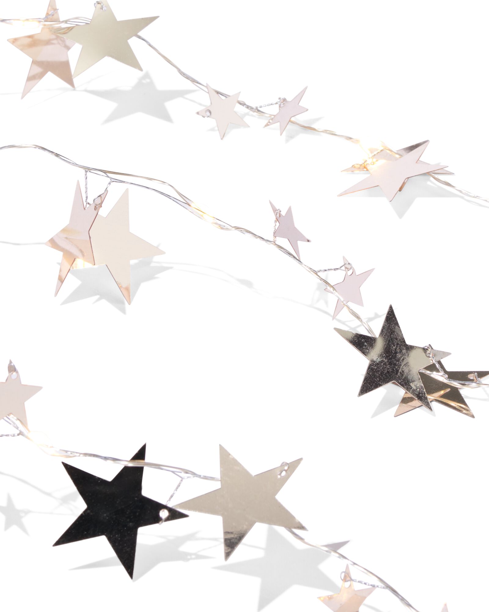 guirlande lumineuse 1 m avec 16 LED &eacute;toiles argent&eacute;es pour l'int&eacute;rieur - 25510037 - HEMA