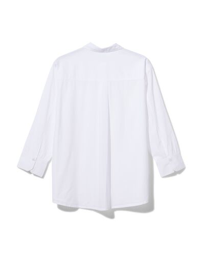 dames blouse poplin India wit L - 36210583 - HEMA