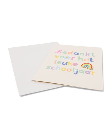 Carte XL "Merci pour cette belle ann&eacute;e scolaire" avec &eacute;pingle - 60800705 - HEMA