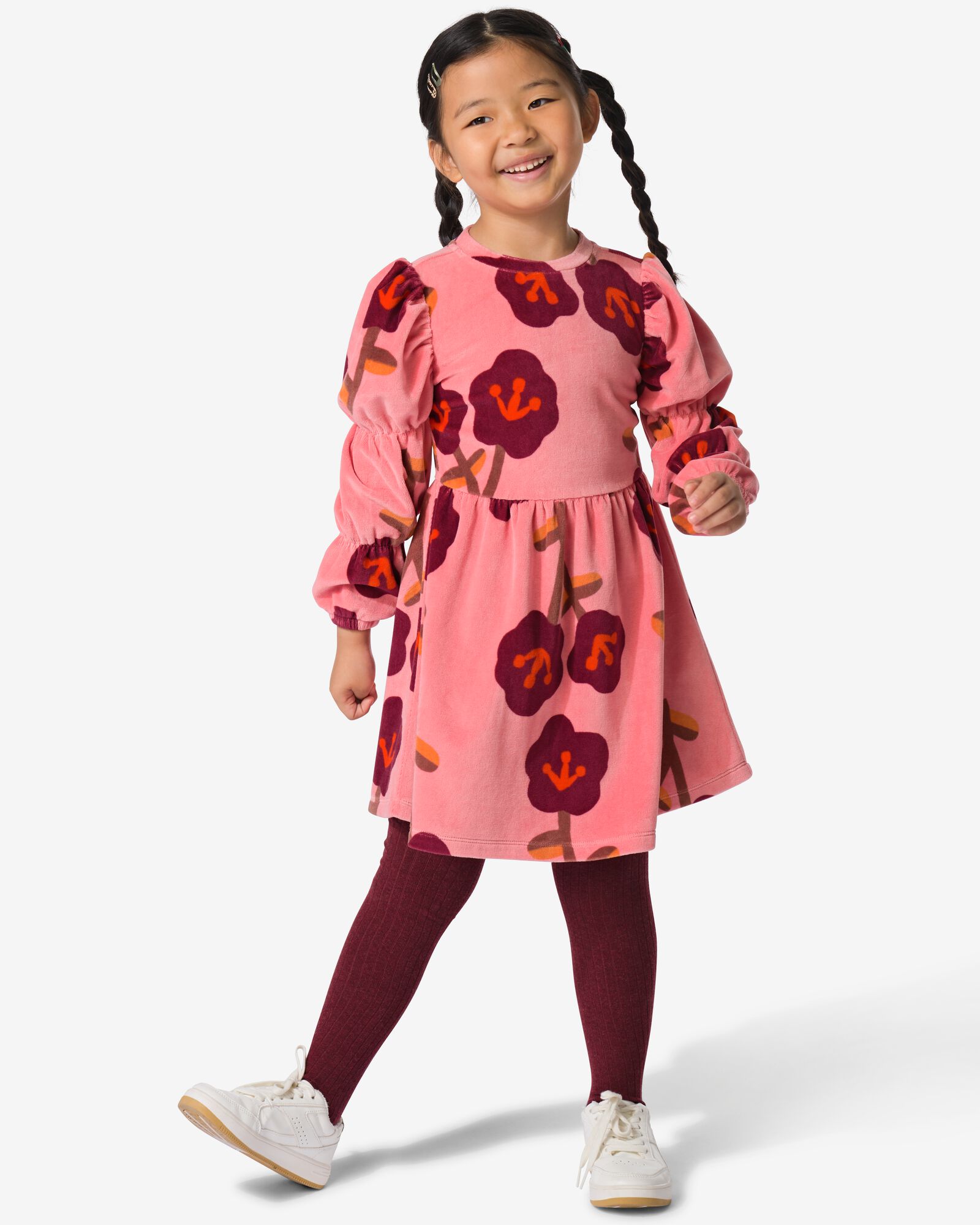 Kinderkleid mit Blumen rosa rosa - 30836101PINK - HEMA