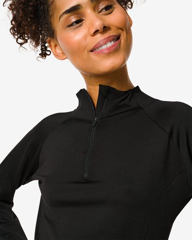 Damen-Fleece-Sportshirt schwarz schwarz - 1000030586 - HEMA