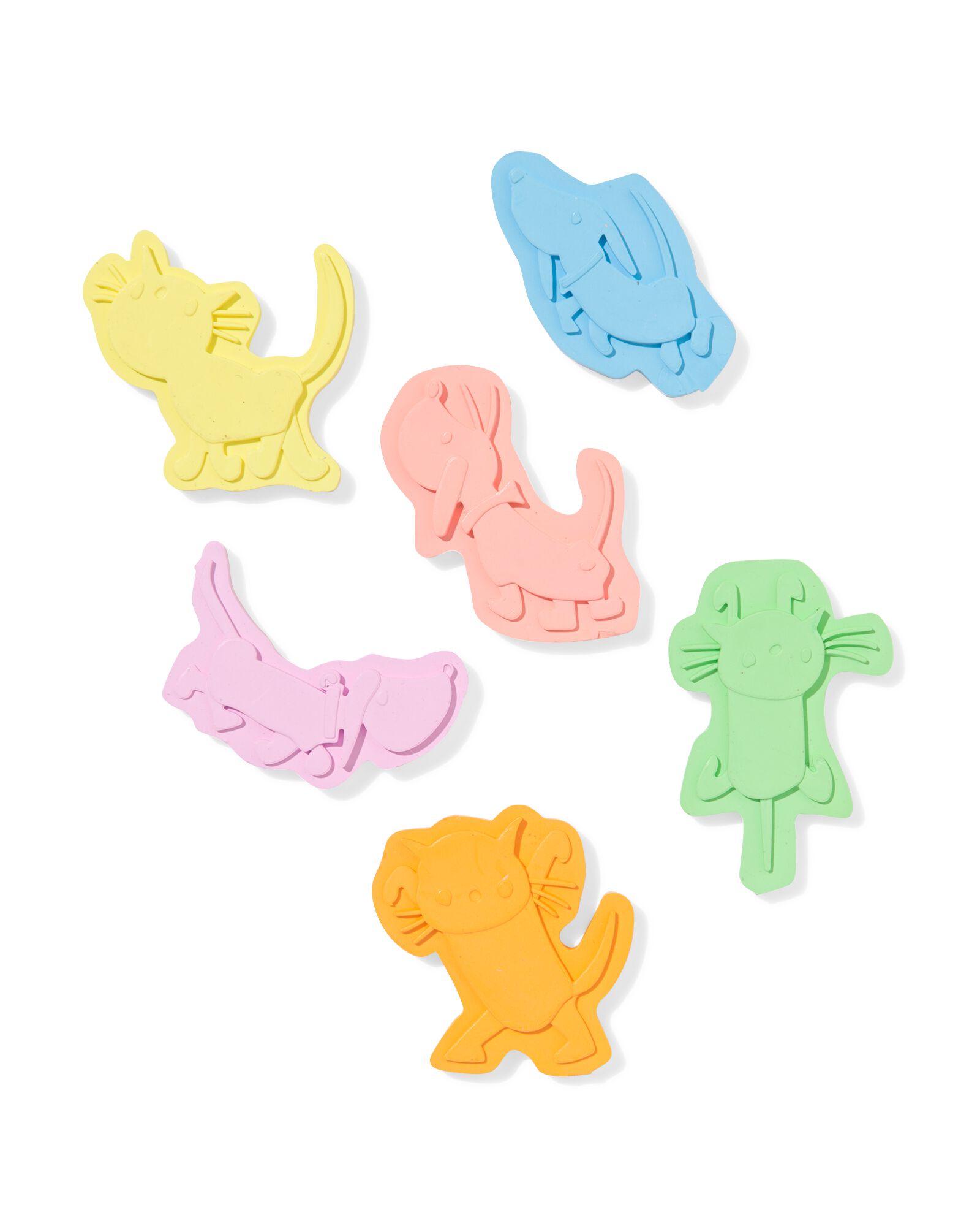 crayons de cire en forme de Takkie et Siepie - lot de 6 - 15900475 - HEMA