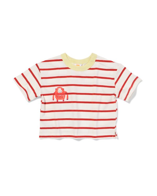 baby T-shirt jersey strepen rood rood - 33189270RED - HEMA