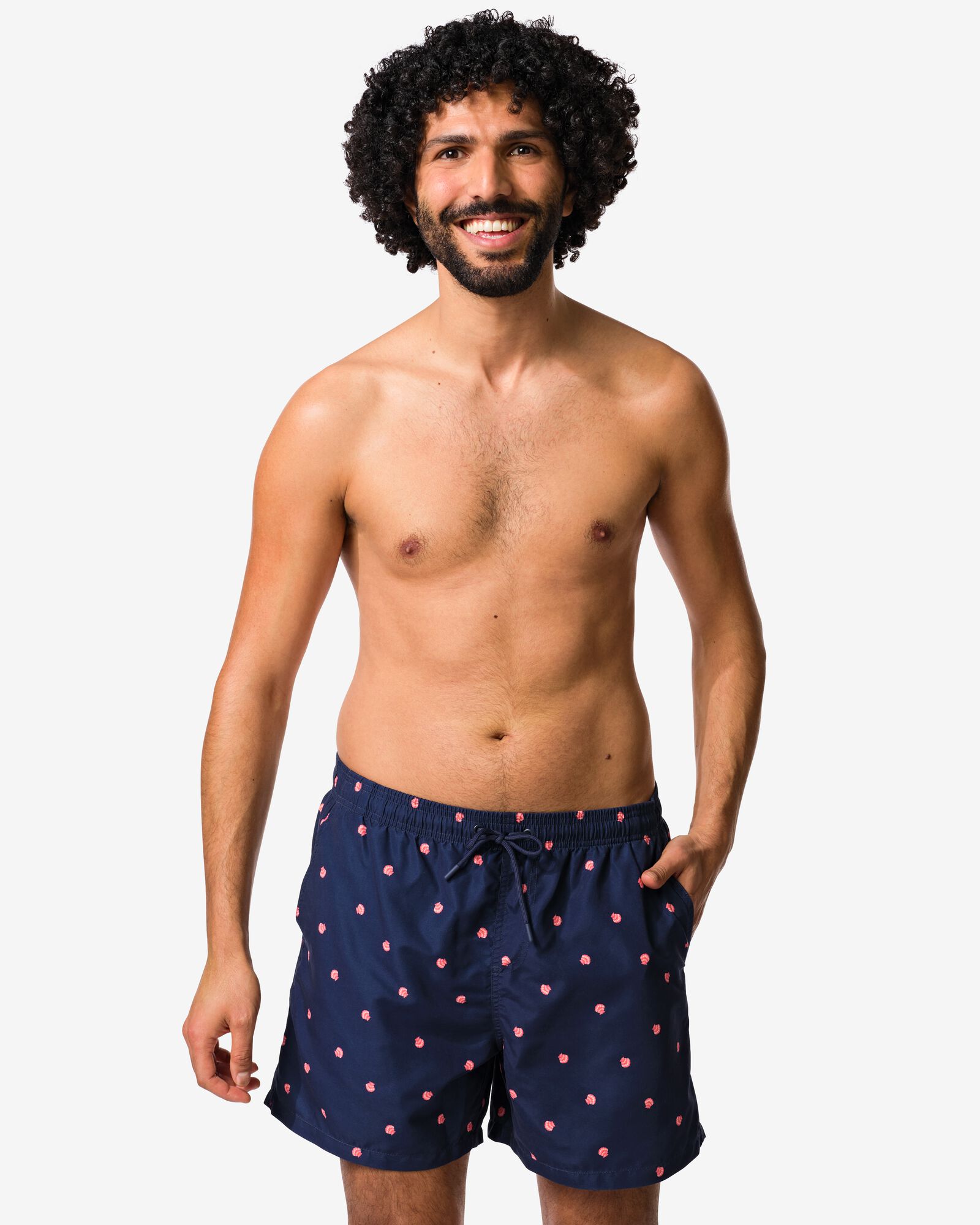 maillot de bain homme Pieter coquillages bleu fonc&eacute; bleu fonc&eacute; - 22100150DARKBLUE - HEMA