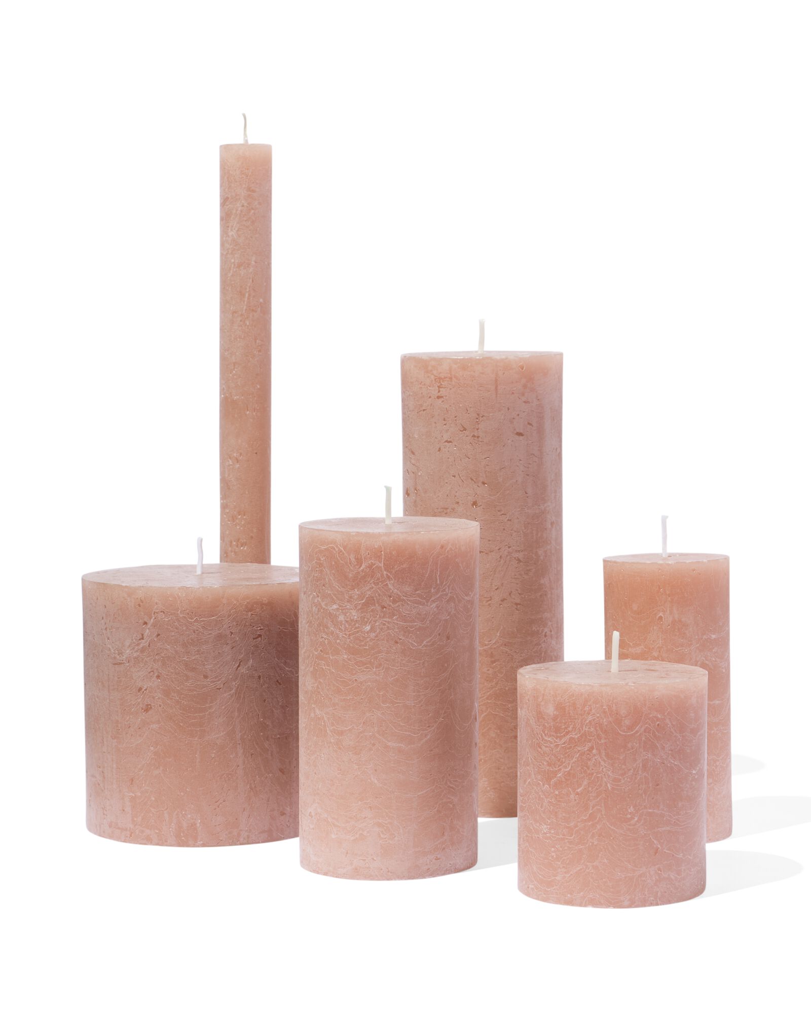 bougies rustiques marron 7 x 19 - 13504012 - HEMA