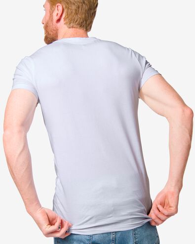 t-shirt homme slim fit col rond - extra long blanc XXL - 34276847 - HEMA