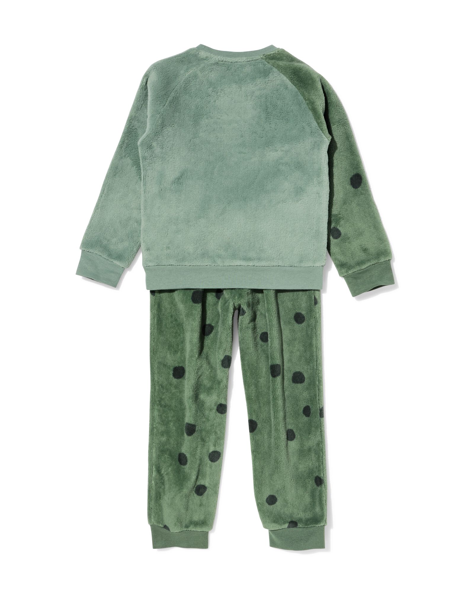 kinderpyjama fleece dino donkergroen donkergroen - 23001650DARKGREEN - HEMA
