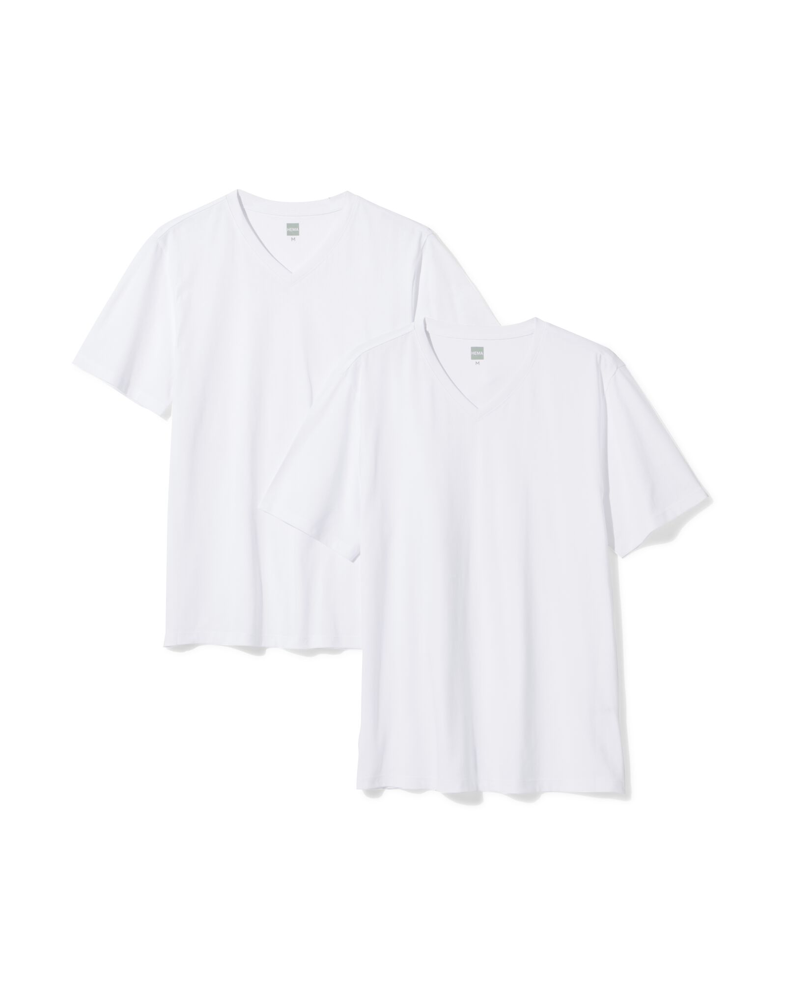 2 t-shirts homme regular fit col en v blanc blanc - 1000009944 - HEMA