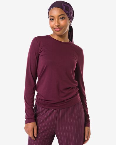 Damen-T-Shirt Lona, Jersey bordeauxrot - 36206580BURGUNDYRED - HEMA