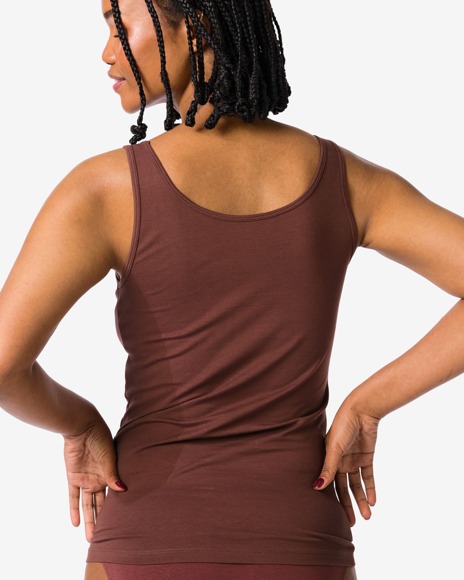 dameshemd katoen donkerbruin - 19650275DARKBROWN - HEMA