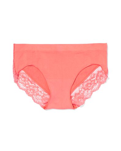 dameshipster naadloos micro met kant koraalroze - 19610955CORALPINK - HEMA