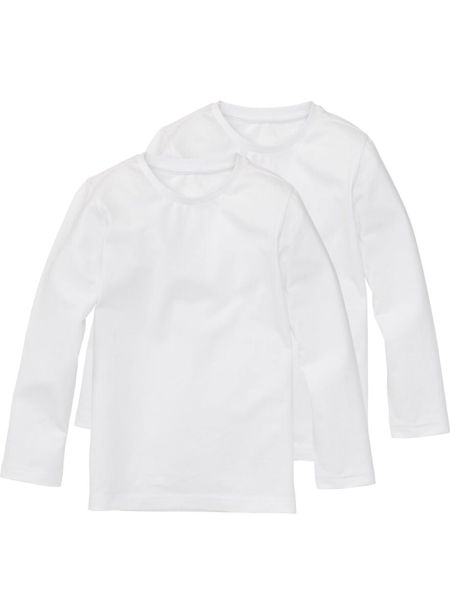 2er-Pack Kinder-T-Shirts, Biobaumwolle weiß weiß - 1000019383 - HEMA