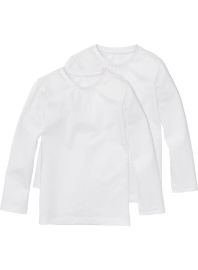 2 t-shirts enfant - coton biologique blanc - 1000003427 - HEMA