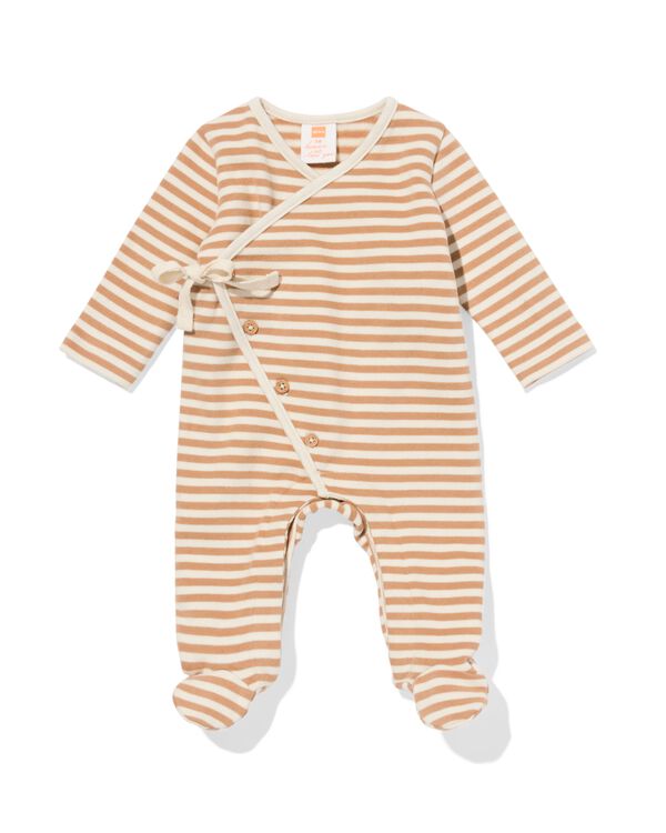 Newborn-Playsuit gestreift braun braun - 33435720BROWN - HEMA