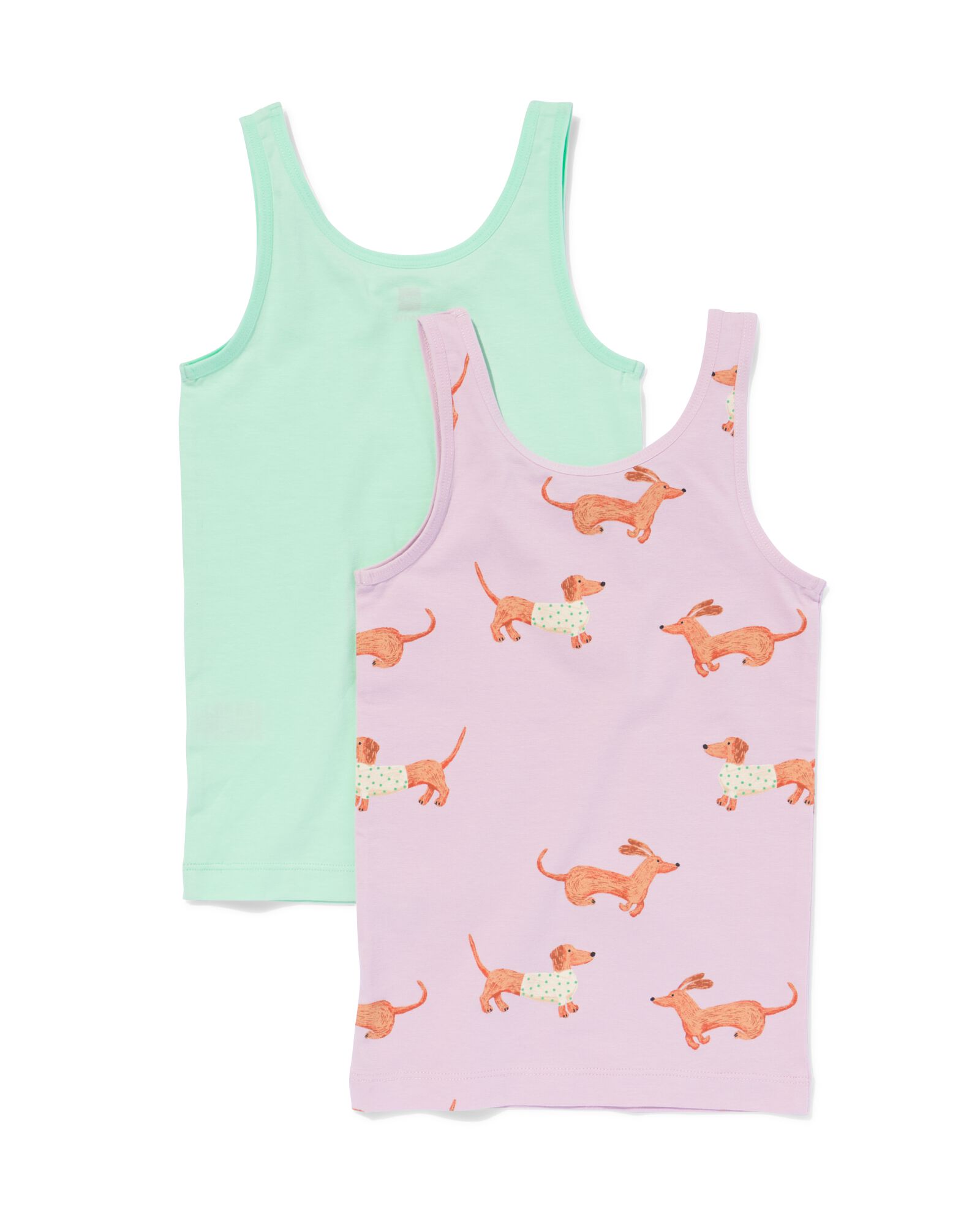 2er-Pack Kinder-Hemden, Baumwolle/Elasthan, Hunde lila - 19360060LILAC - HEMA