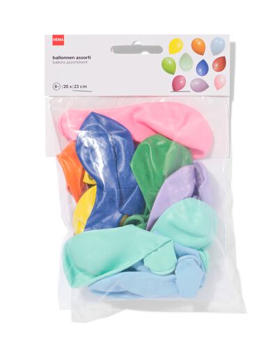 ballons &Oslash; 23 cm assortis - 20 pi&egrave;ces - 14250023 - HEMA