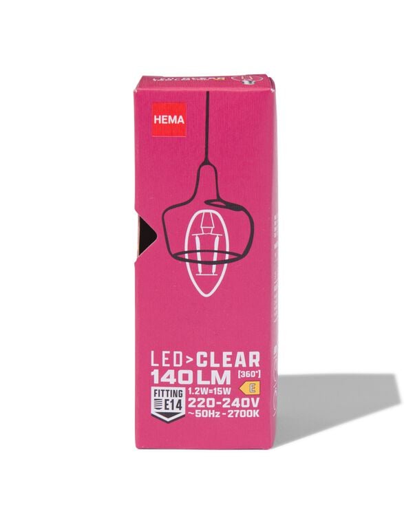 LED-Kerze, klar, E14 1,2 W 140 lm - 20000060 - HEMA