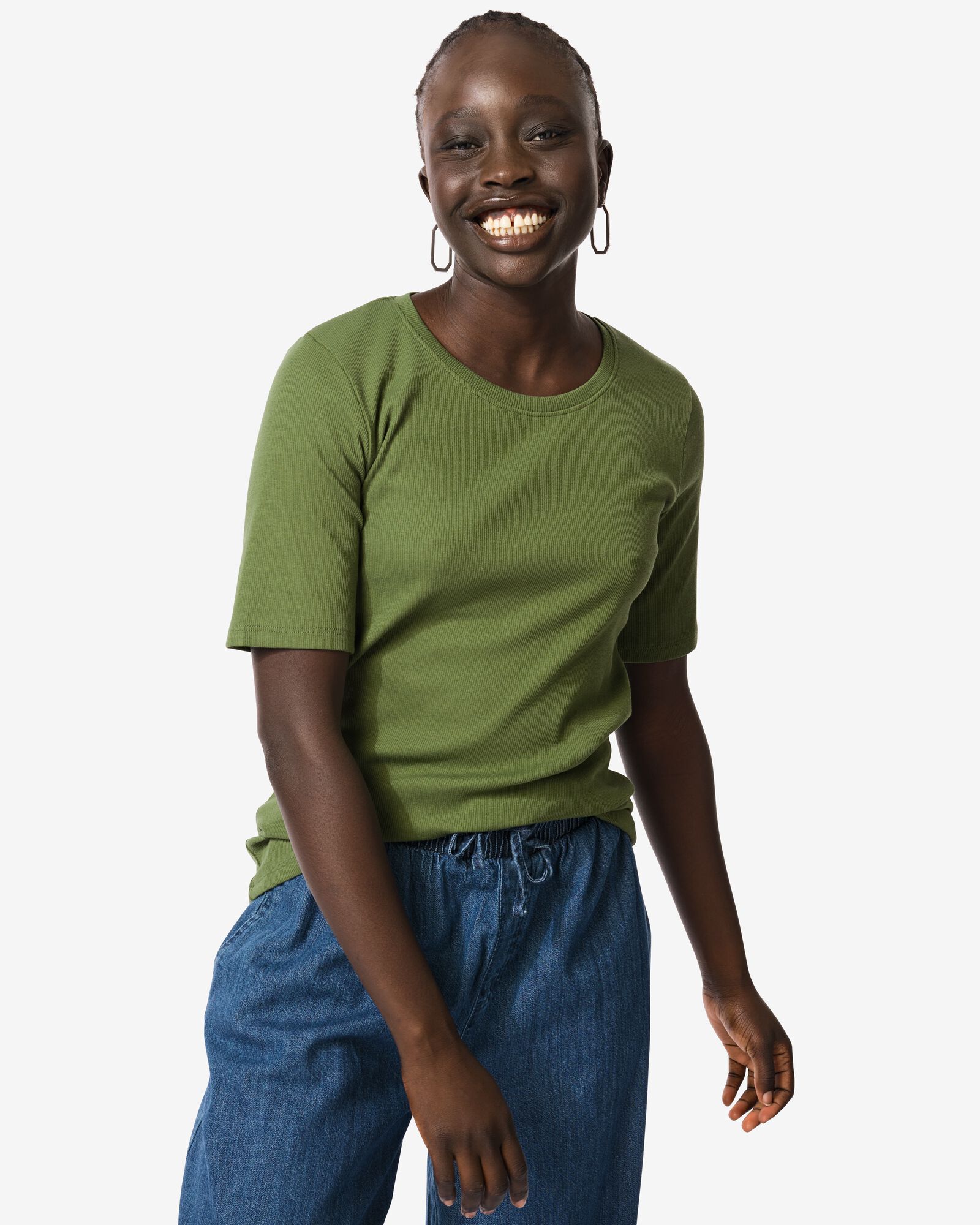 t-shirt femme Clara vert - 36279580GREEN - HEMA