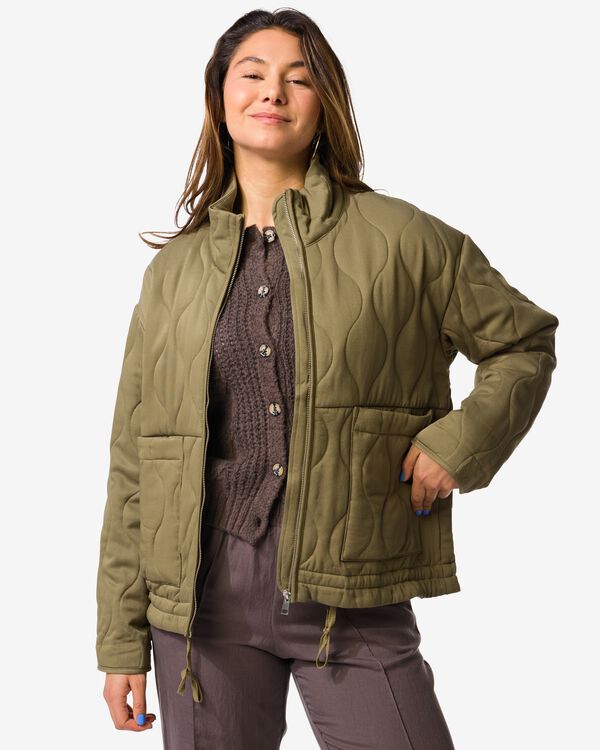 veste femme Jina matelass&eacute;e vert fonc&eacute; vert fonc&eacute; - 36207430DARKGREEN - HEMA