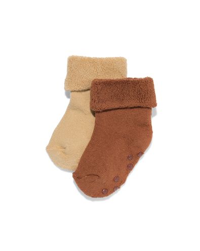 babysokken terry - 2 paar zand - 4731060SAND - HEMA