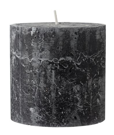 bougie rustique - 10x10 cm - anthracite noir 10 x 10 - 13502033 - HEMA