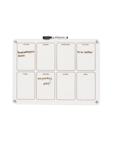 tableau blanc avec marqueur et aimants 40x30 cm semaine - 14803954 - HEMA