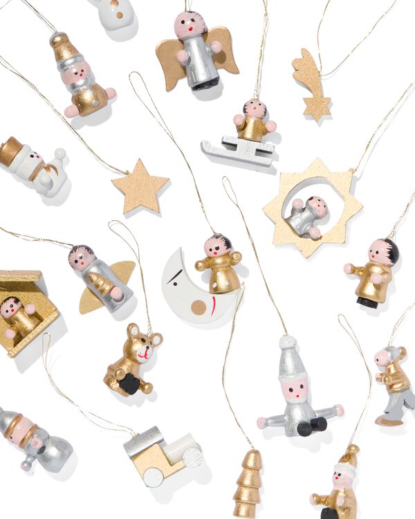 20 décorations de Noël en bois - 25105730 - HEMA