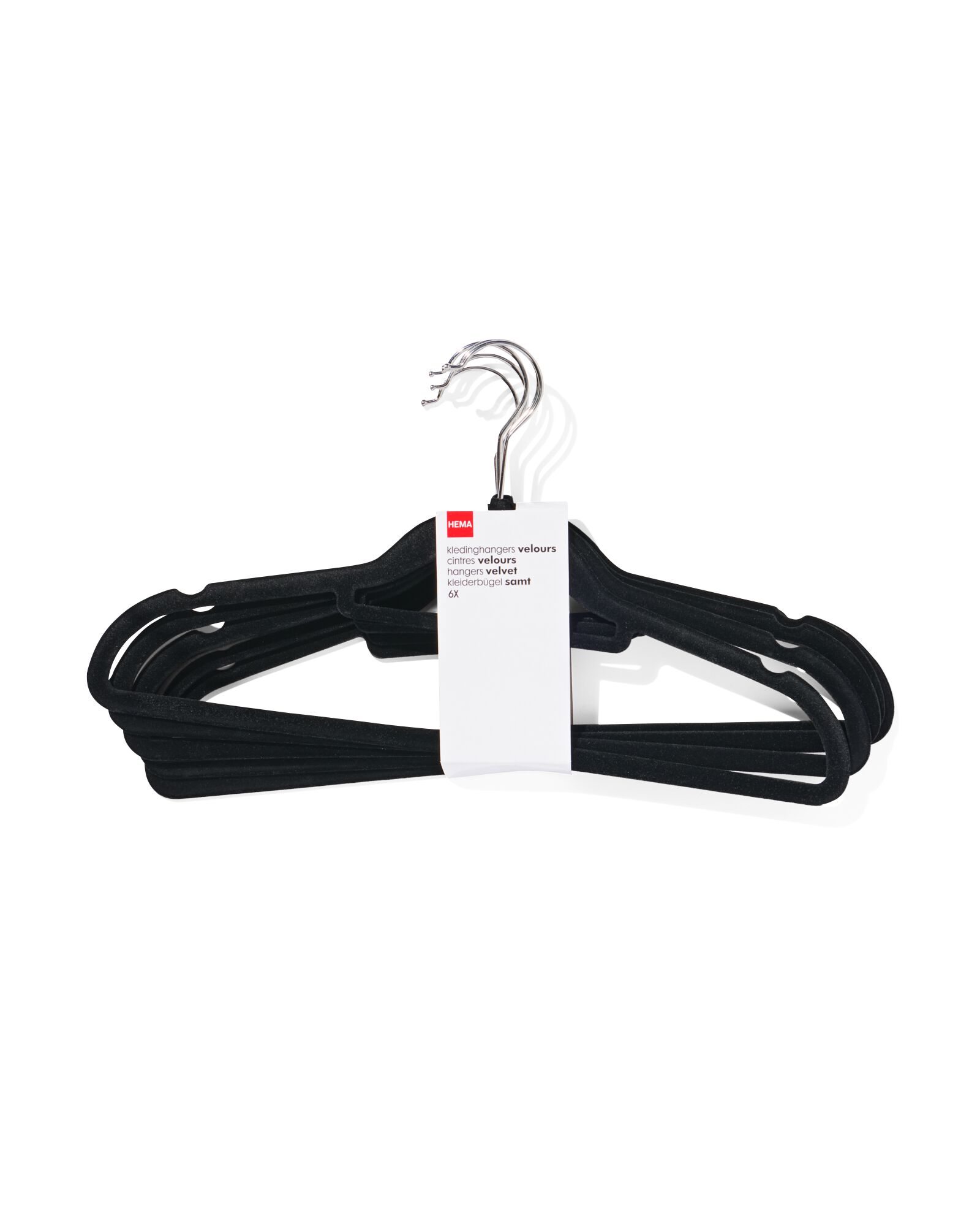 kledinghanger velours zwart - 6 stuks - 39800017 - HEMA