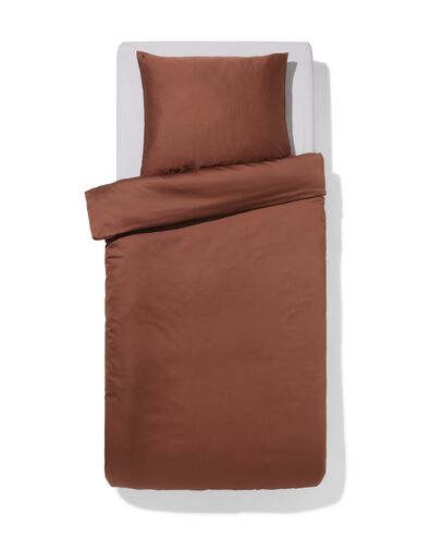housse de couette 140x200/220 cm coton h&ocirc;tel satin marron - 5700279 - HEMA