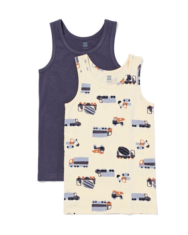 kinderhemden auto - 2 stuks gebroken wit - 19200240OFFWHITE - HEMA