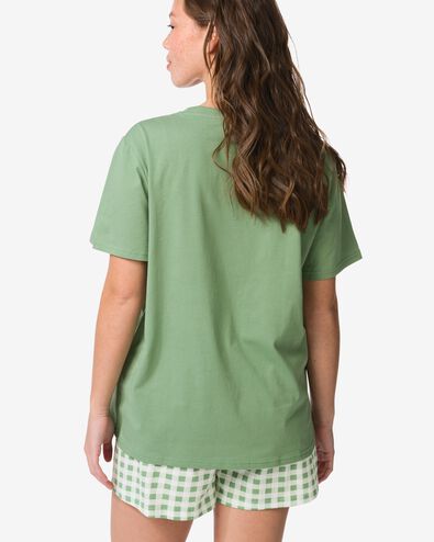 Damen-Kurz-Pyjama aus Jersey kariert gr&uuml;n gr&uuml;n - 23401560GREEN - HEMA